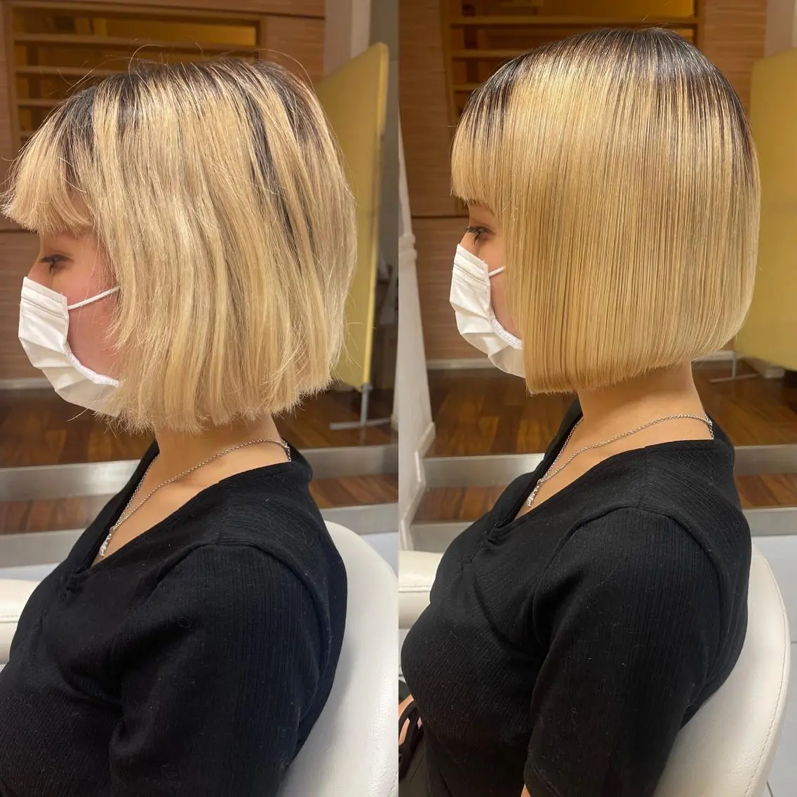 ショート パーマ 縮毛矯正 トリートメント 髪質改善/縮毛矯正 /レイヤーカット岡部のヘアスタイル