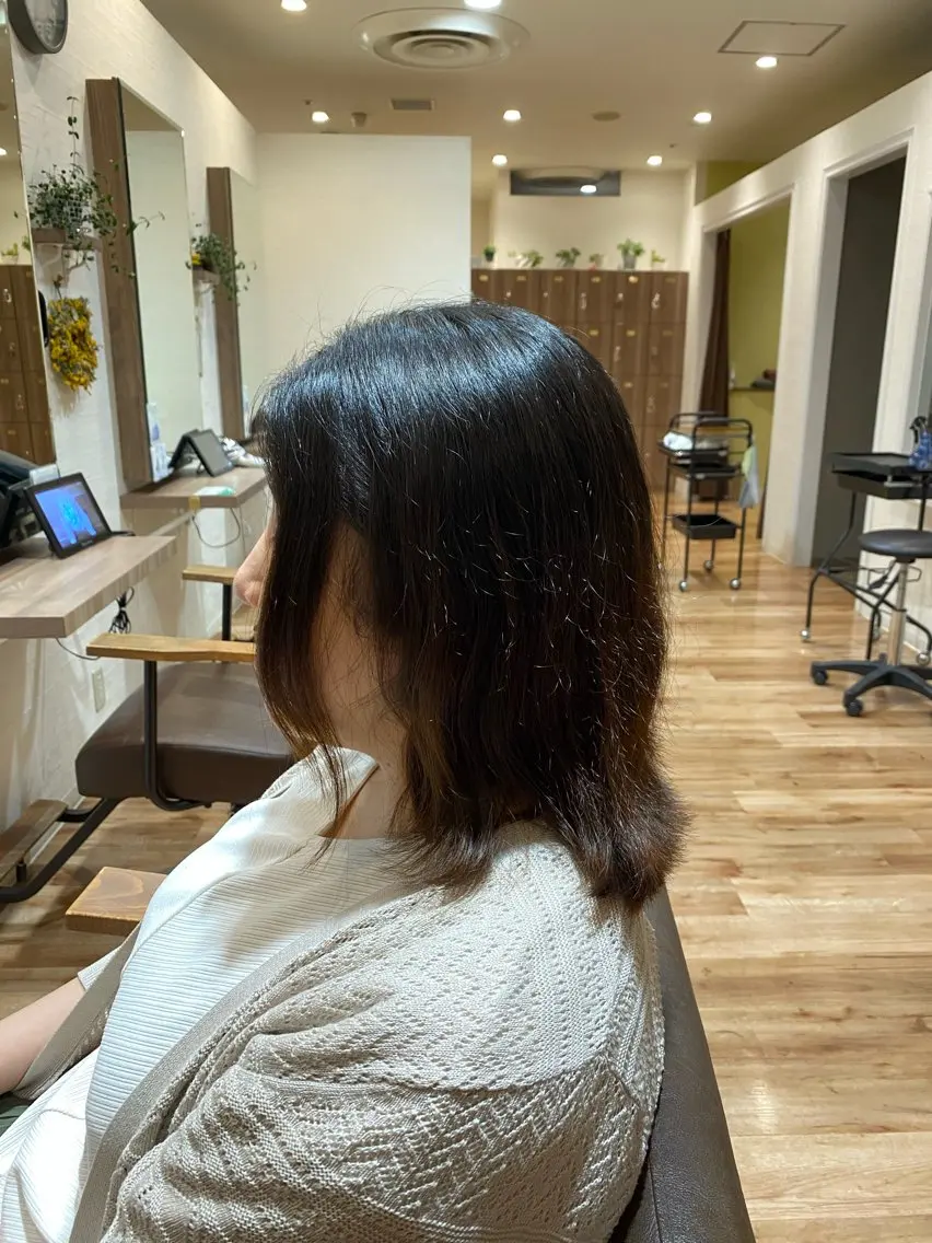ミディアム 縮毛矯正 イシカワ ユウタのヘアスタイル