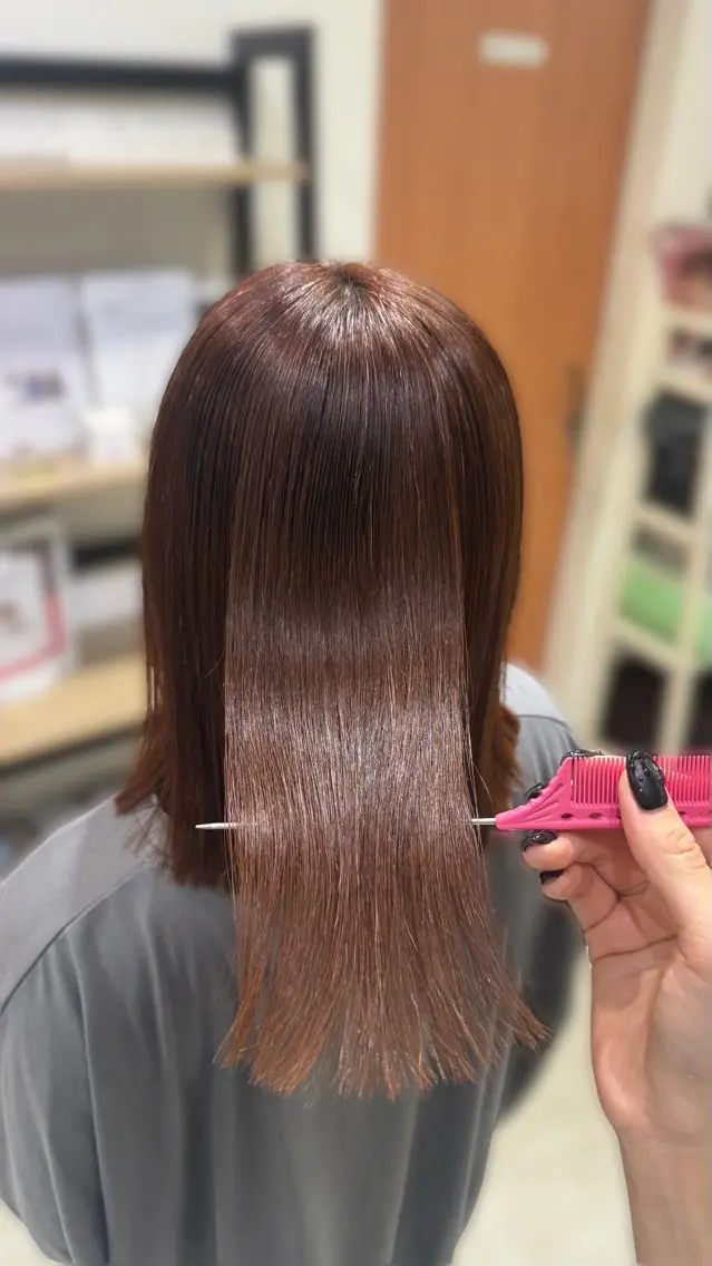 セミロング 縮毛矯正 藤田 紋芽 Jr.stylistのヘアスタイル