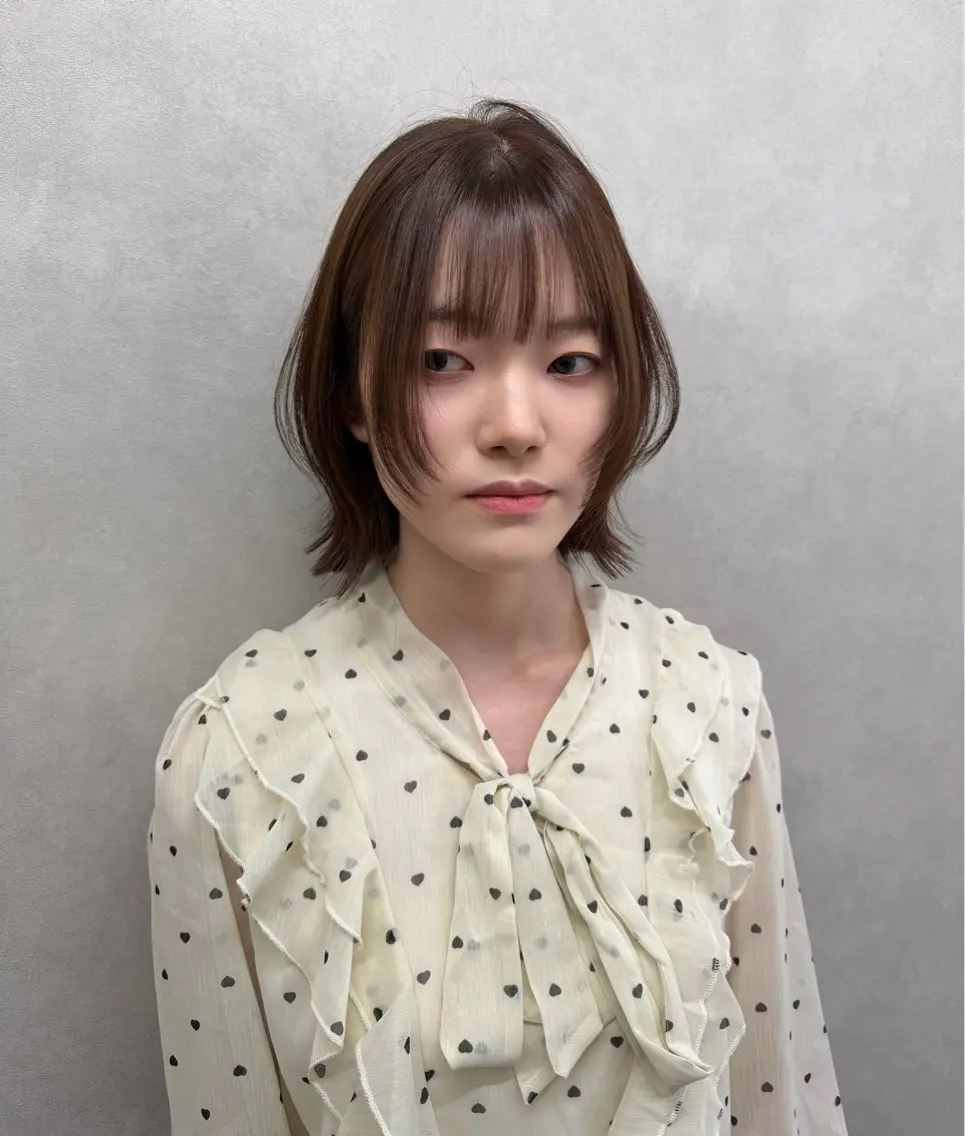 ショート カラー ベージュカラー 顔まわりレイヤー 顔周りカット レイヤーカット カット ヘアカラー トリートメント 🇰🇷韓国ｽﾀｲﾙ ﾚｲﾔｰ/ayanaのヘアスタイル