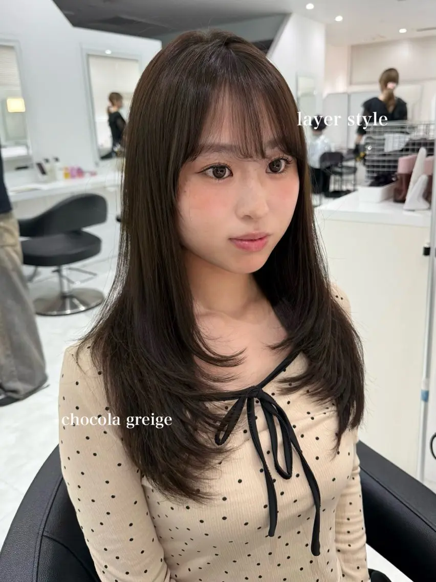 セミロング カラー カット ヘアカラー トリートメント ヘッドスパ ヘアセット ♡上品韓国髪♡ブラ ウン/SAYATOのヘアスタイル