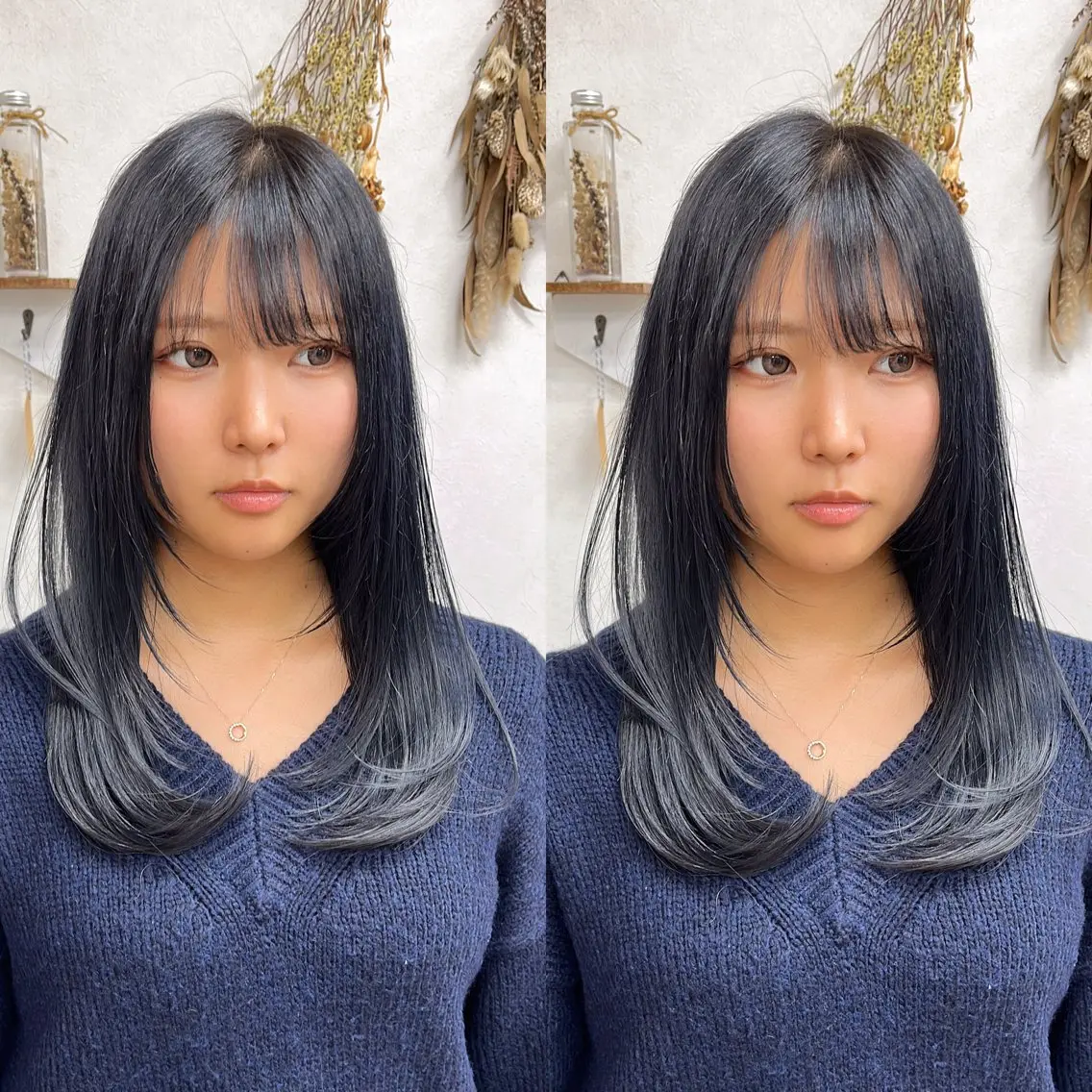 セミロング レイヤーカット カット ヘアカラー トリートメント issy/ハイライト ハイトーン／レイヤーのヘアスタイル