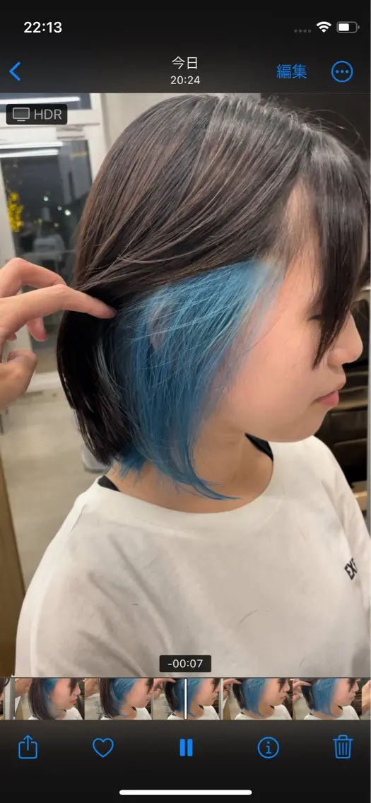 セミロング カラー インナーカラー 推し ブリーチ  髪質改善のヘアスタイル
