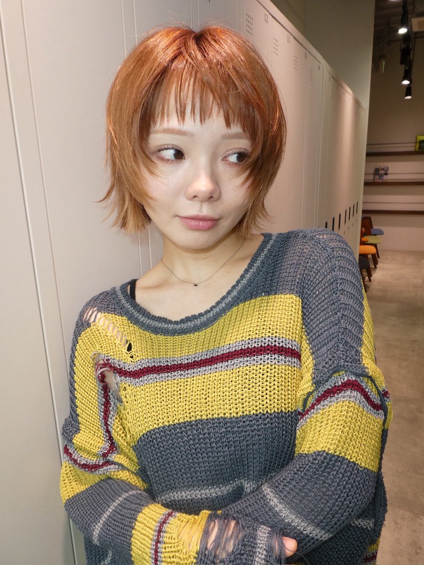 ショート カラー ヘアアレンジ ヘアカラー トリートメント Unami MIHA☘️*゜のヘアスタイル
