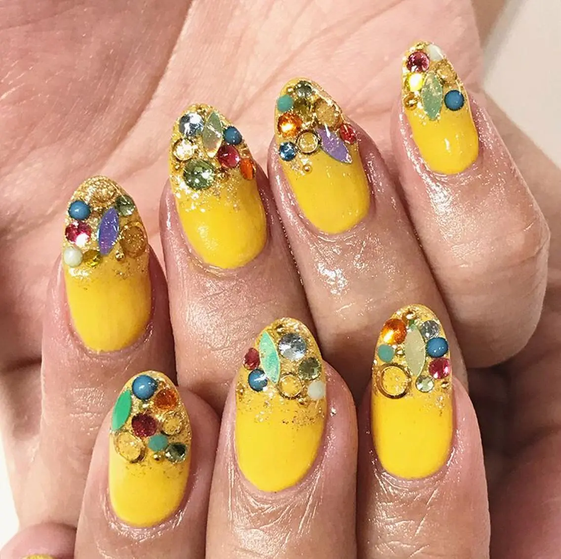 ネイル 渋谷／チップ長さ出し 👑アプレgel-xのネイルデザイン