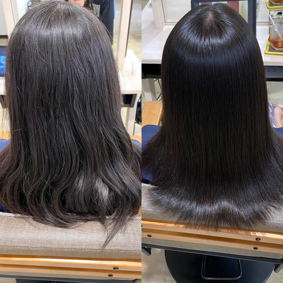 セミロング パーマ ボブ 入学式 学生 髪質改善 縮毛矯正 饒平名 知也のヘアスタイル
