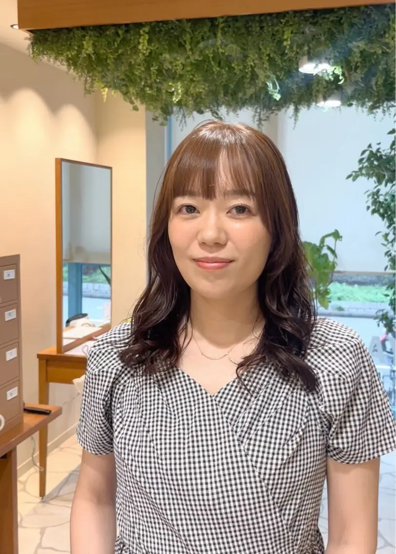 セミロング セミロングパーマ カット パーマ トリートメント 山口 陸のヘアスタイル