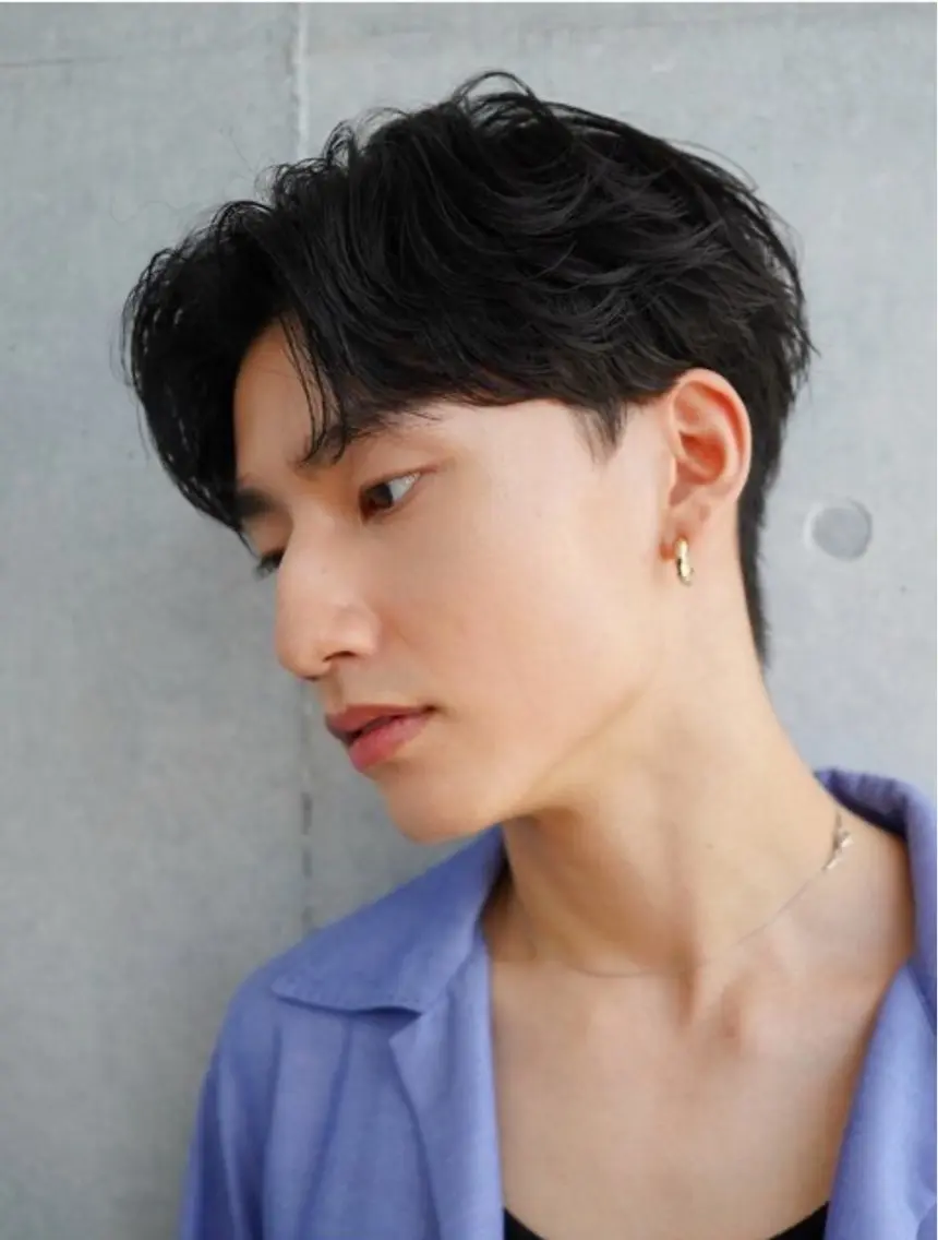 カラー パーマ メンズ パーマ 中谷海里/フェザー パーマ/スパイキーのヘアスタイル