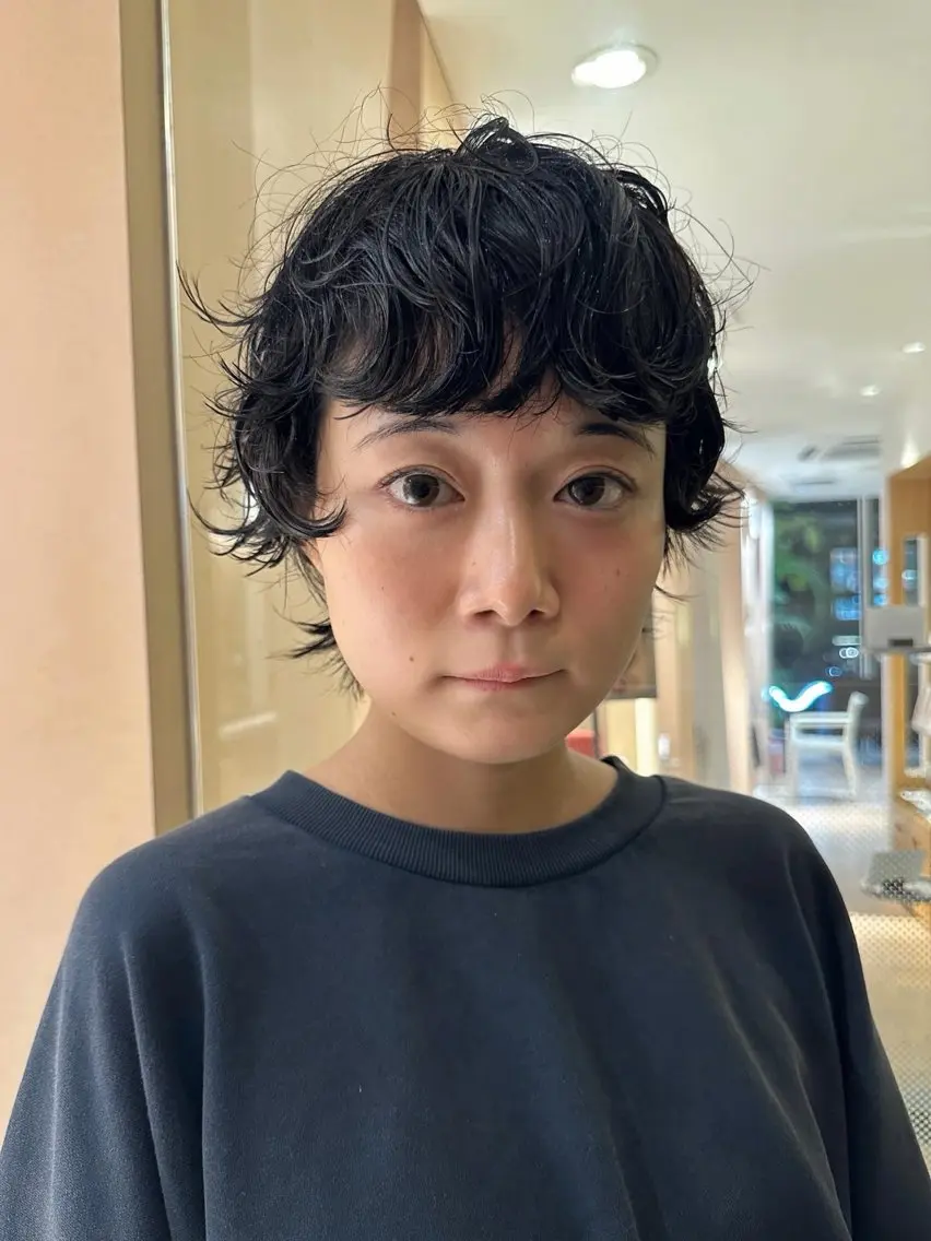 ショート パーマ 顔周りカット 似合わせカット ショートヘア 菱田 宏哉のヘアスタイル