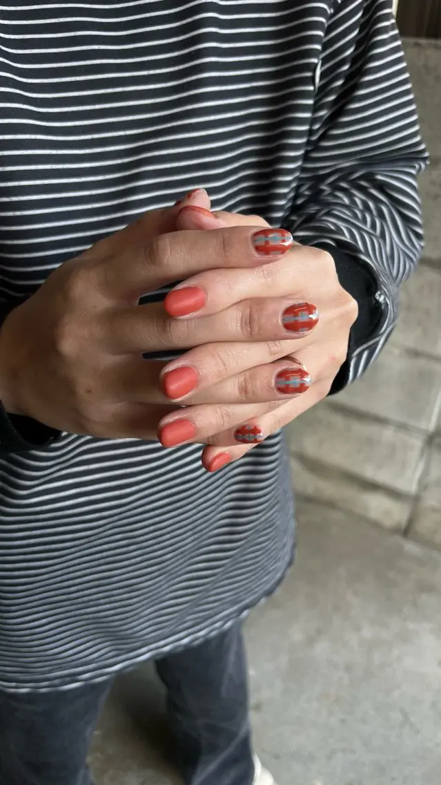 ネイル マットネイル ショートネイル nailsalon 702  小夏のネイルデザイン