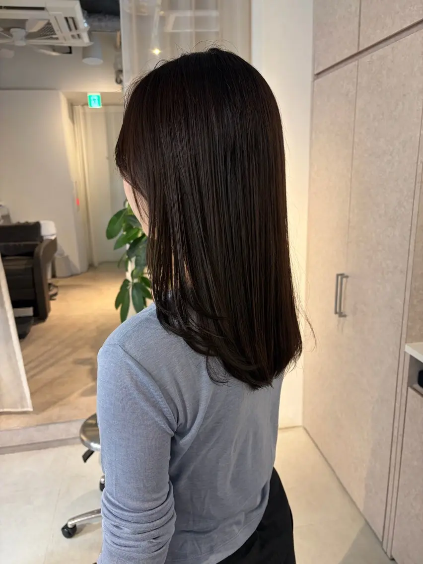 ミディアム カット ヘアカラー トリートメント ✨色持ちの良い艶 カラー✨蟹江真世のヘアスタイル