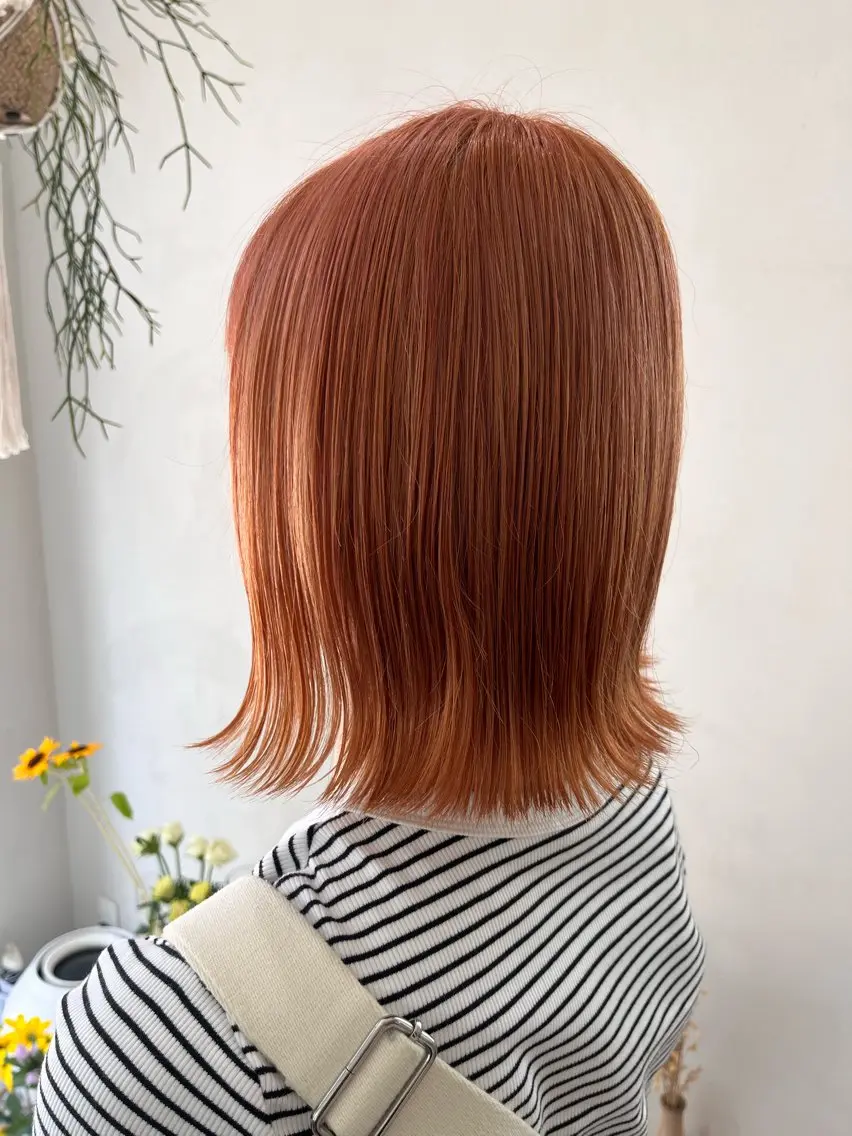ミディアム カラー オレンジ 暖色カラー/ ヘアセット🌛櫻井舞のヘアスタイル