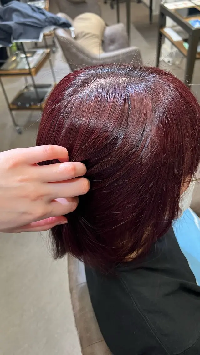 ミディアム カラー ブリーチ レッドカラー Rico /透明感カラー💎のヘアスタイル