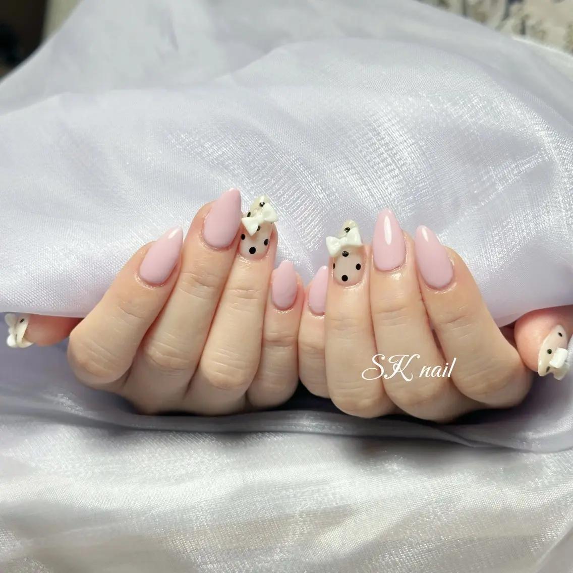ネイル オーロラネイル 長さ出し フレンチネイル ジェルネイル ガーリー ハンドネイル seiko nail Nanami(渋谷)のネイルデザイン