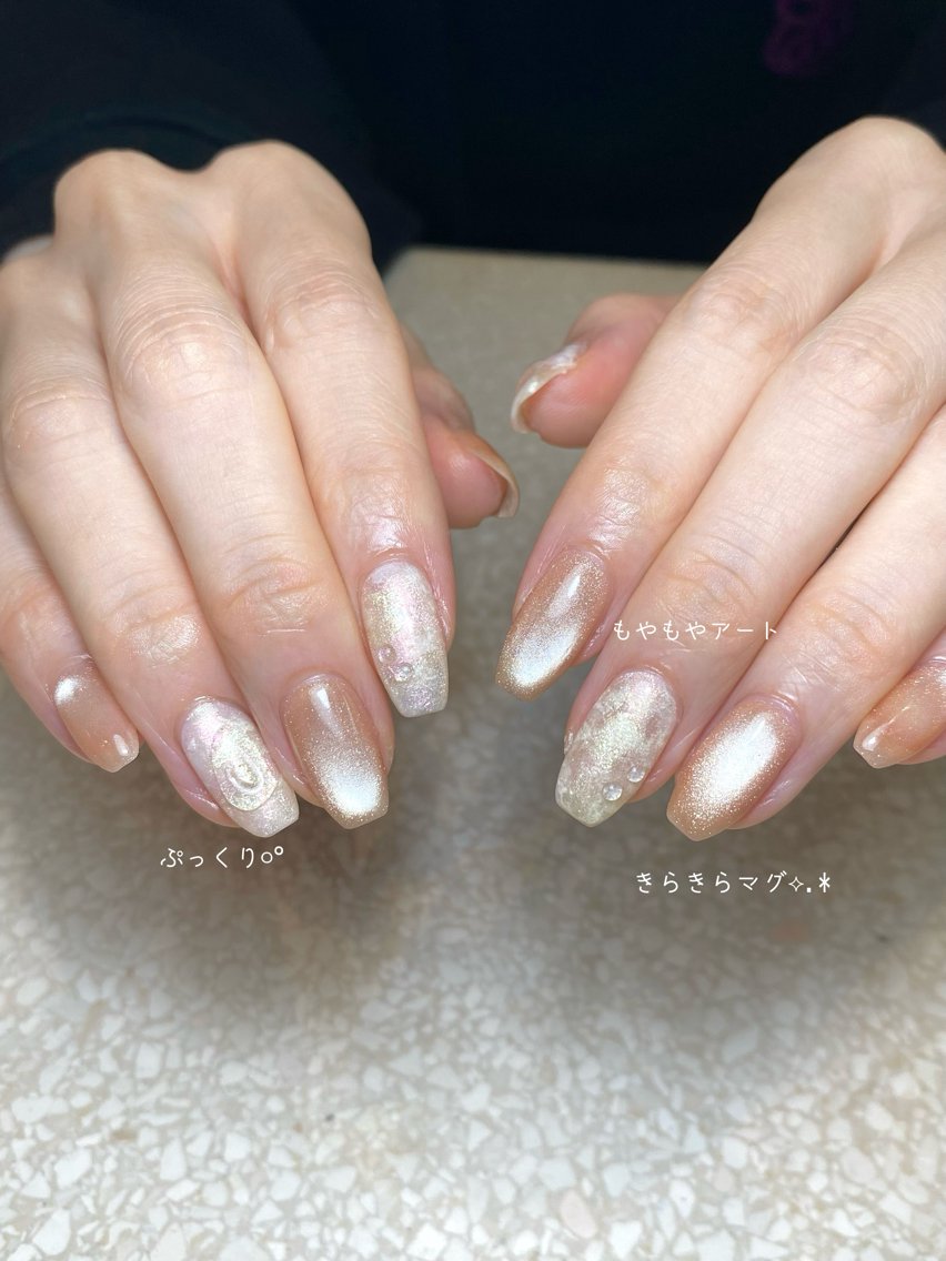 ネイル マグネットネイル ハンドネイル reina ⟡.·*.のネイルデザイン