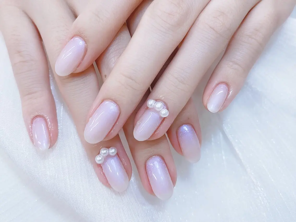 ネイル チークネイル 成人式 フレンチネイル グラデーション 氷ネイル・うるうるネイル ハンドネイル DUO MI nail salonのネイルデザイン