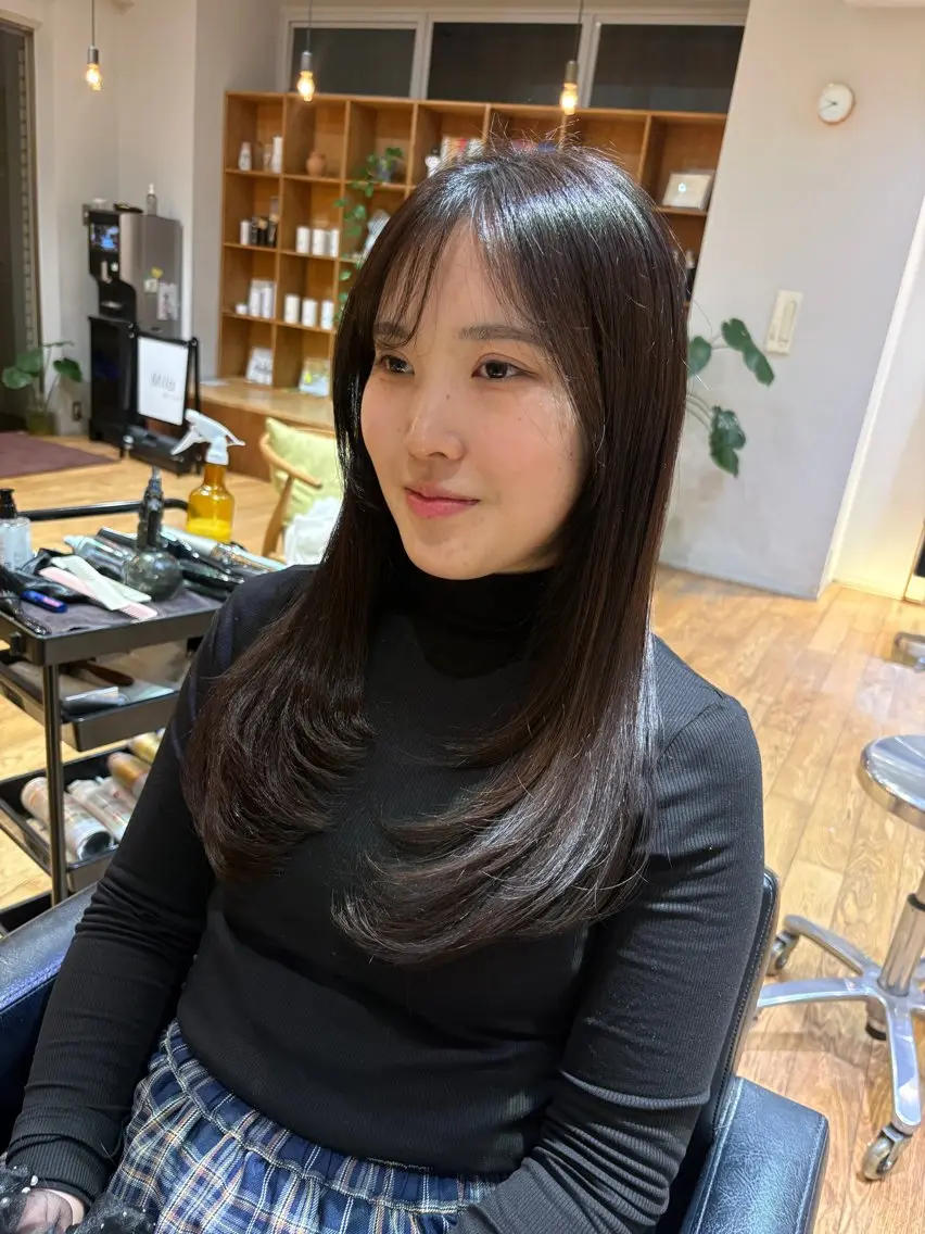 ロング カット ヘアカラー トリートメント 【パーマ🌀/暖色カ ラー🍷】ななこ🌴のヘアスタイル
