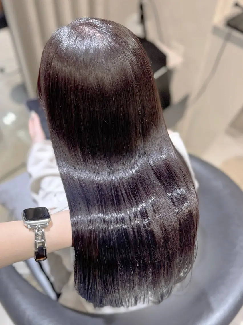セミロング カラー ヘアカラー トリートメント 🐈⬛カチモリ/暖 色/𝐌𝐢𝐤𝐮のヘアスタイル