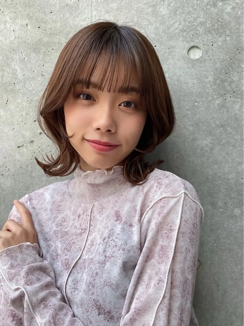 ミディアム アッシュ カット ヘアカラー トリートメント 🫧岡野/透明感🍃 /髪質改善🫧のヘアスタイル