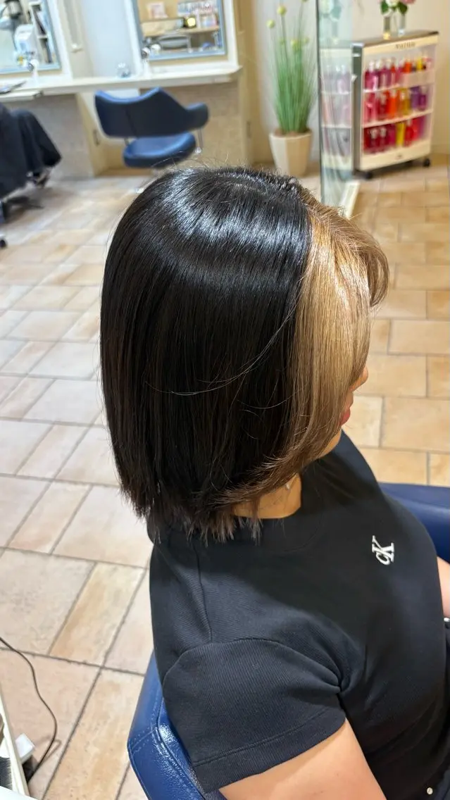 ミディアム ミストバング 藤本 早耶のヘアスタイル