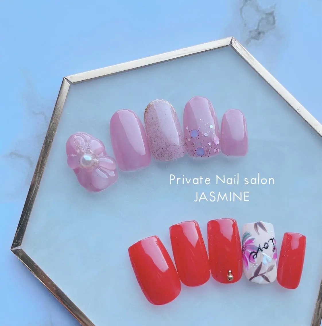 ネイル フラワーネイル ぷっくりネイル Nail salon JASMINEのネイルデザイン