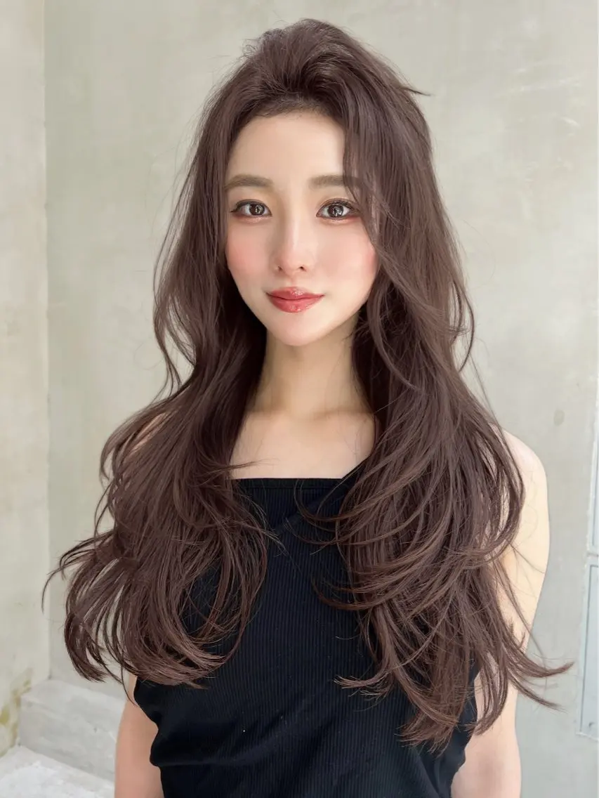 ロング レイヤーカット／韓国 🤎きのした いちかのヘアスタイル