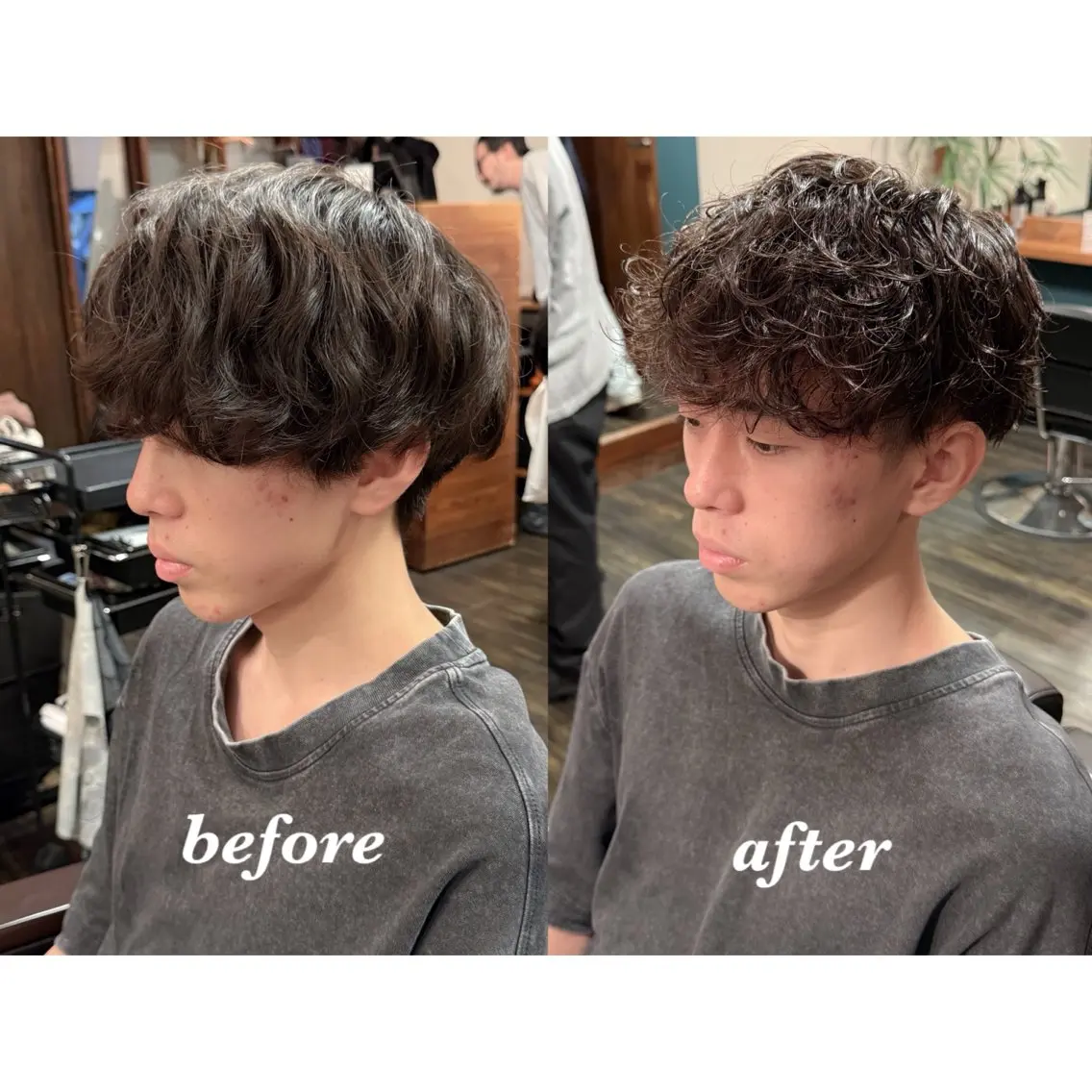 💎【ミニモ学割】メンズカット+ケア特殊パーマ+炭酸スパor眉カットの写真