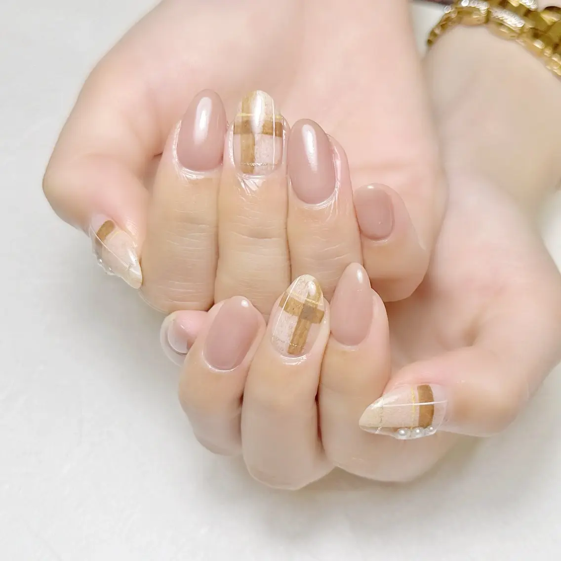 ネイル ブラウン ガーリー rouse nail RISATOのネイルデザイン