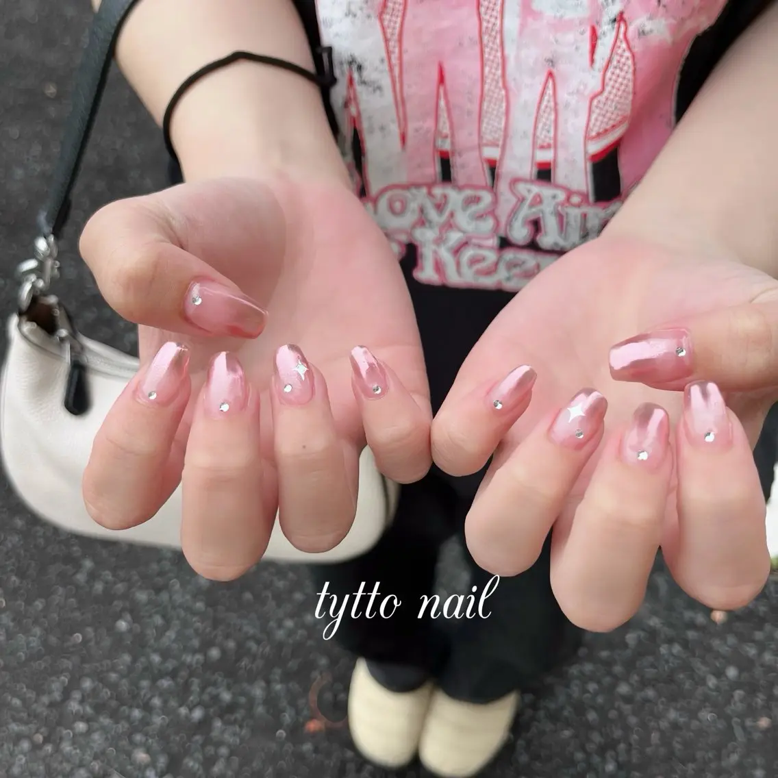 ネイル アートネイル グラデーション 韓国ネイル ミラーネイル オフィスネイル tytto nail ❤︎‪‪eri‪‪のネイルデザイン