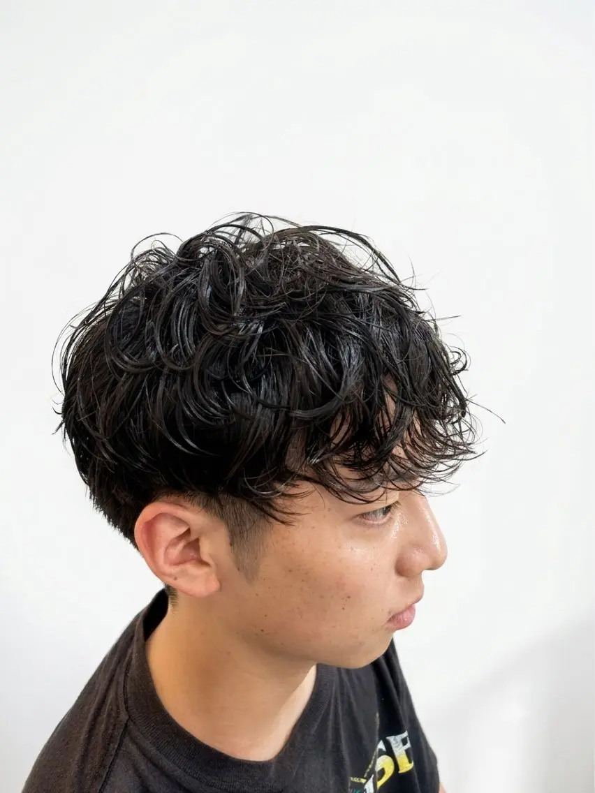 【メンズ限定】スペインカール+カット+眉カット+シャンプー+セット(※必須の写真