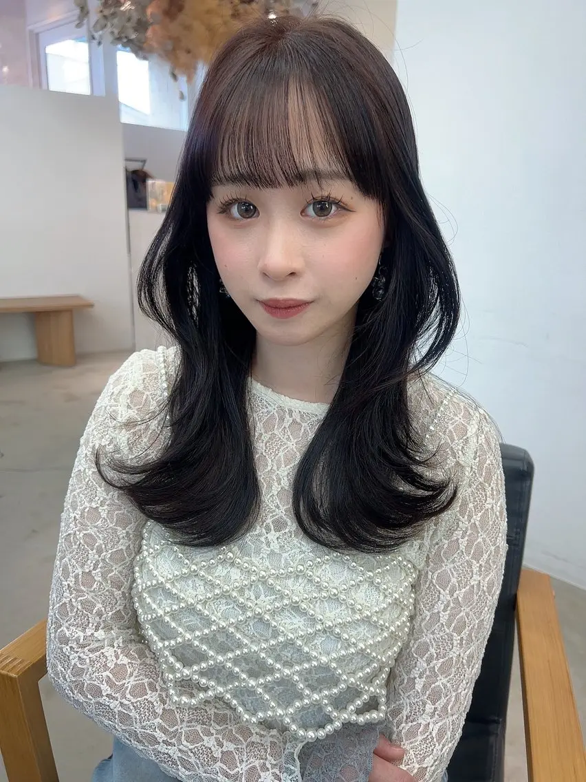 セミロング レイヤーカット カット ヘアカラー トリートメント vince. moekoのヘアスタイル