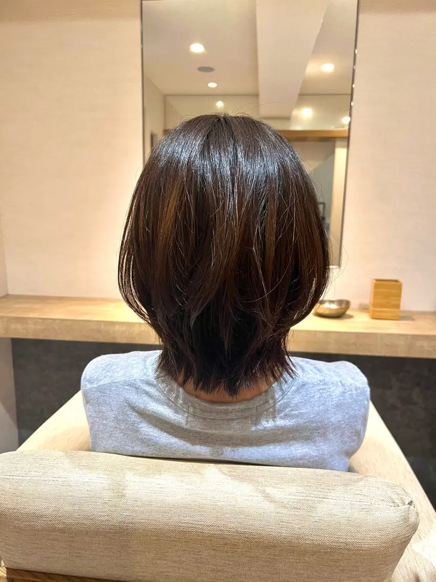 ショート カラー くびれヘア カット ヘアカラー ブルームヘアデザイン かこ。のヘアスタイル
