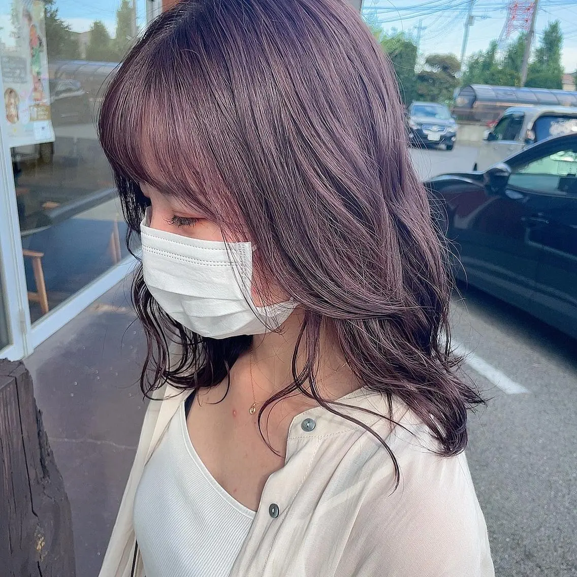 セミロング カラー 嶋岡 乃愛のヘアスタイル