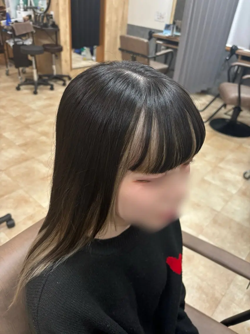 カット✂️+インナーブリーチ🟡+オーガニックカラー🟩+3STEPトリートメント✨【オープン記念🌱‬‪】の写真