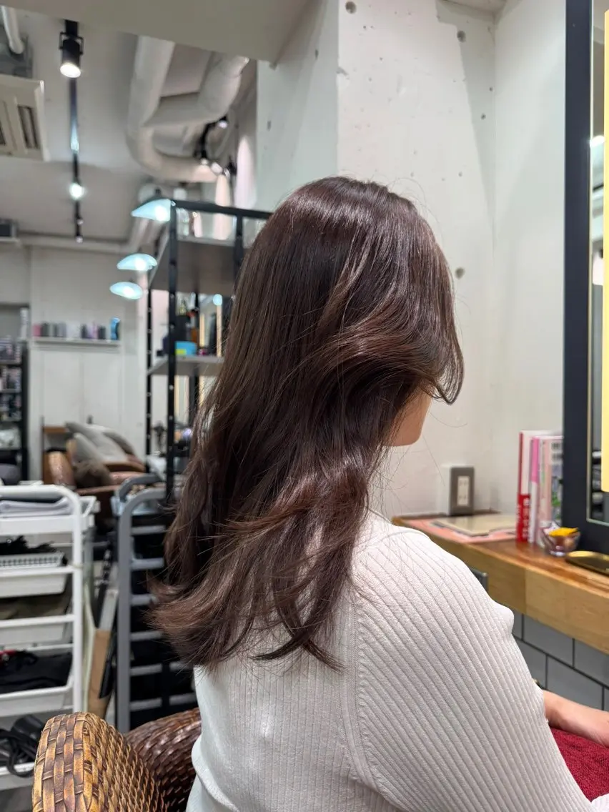 ロング カラー カット ヘアカラー トリートメント 暖色カラー🤎Red Neo meiのヘアスタイル