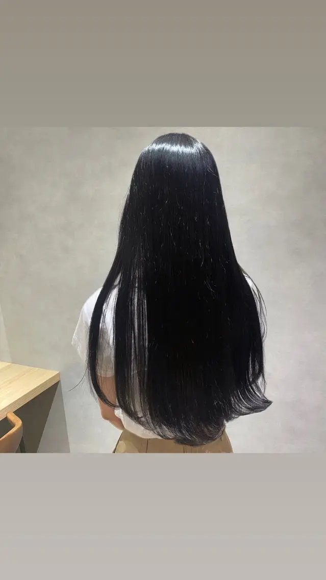 ロング カラー 黒髪 韓国風カラー 韓国風ヘア 樋口 美咲のヘアスタイル