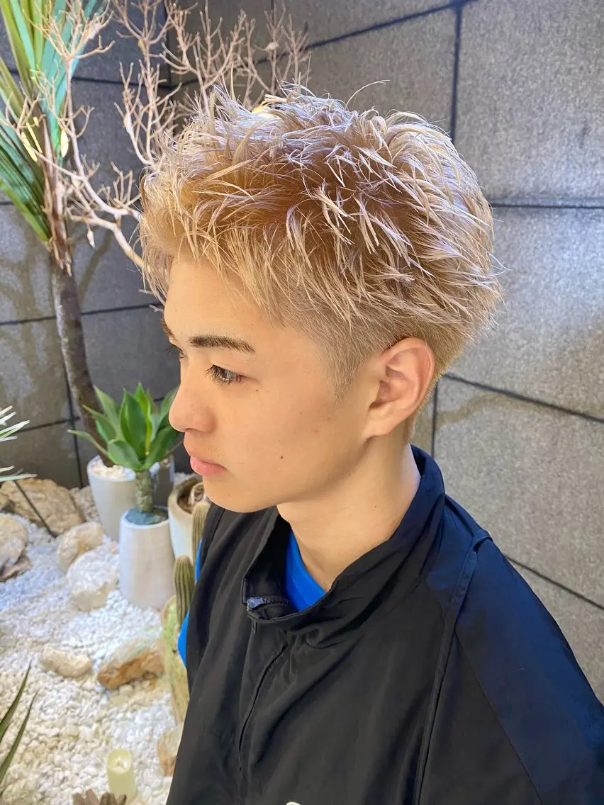 🐺メンズハイトーンカラー🐺【ブリーチ込みダブルカラー】+¥1650でケアブリーチに変更✨の写真
