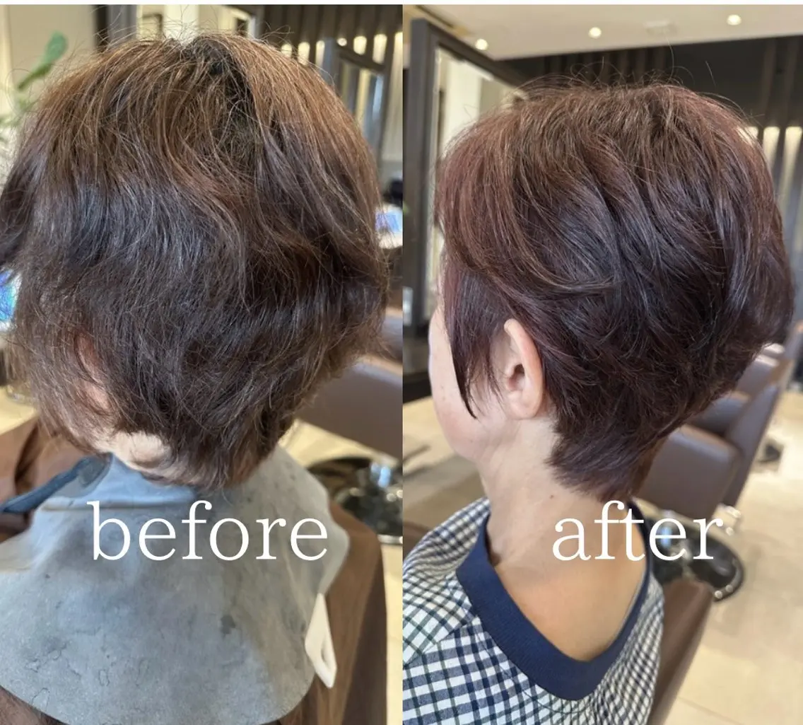 ショート カラー くびれヘア ショートヘア カット ヘアカラー トリートメント 山本 麟太郎のヘアスタイル