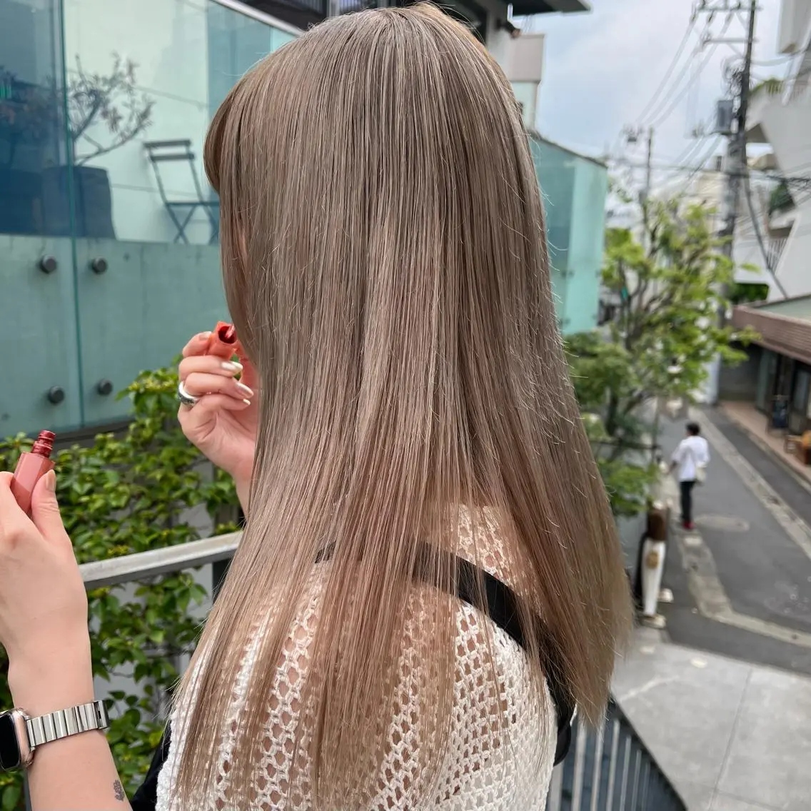 ロング カラー ベージュカラー ボブハイトーン🦖 デザインMAMIのヘアスタイル