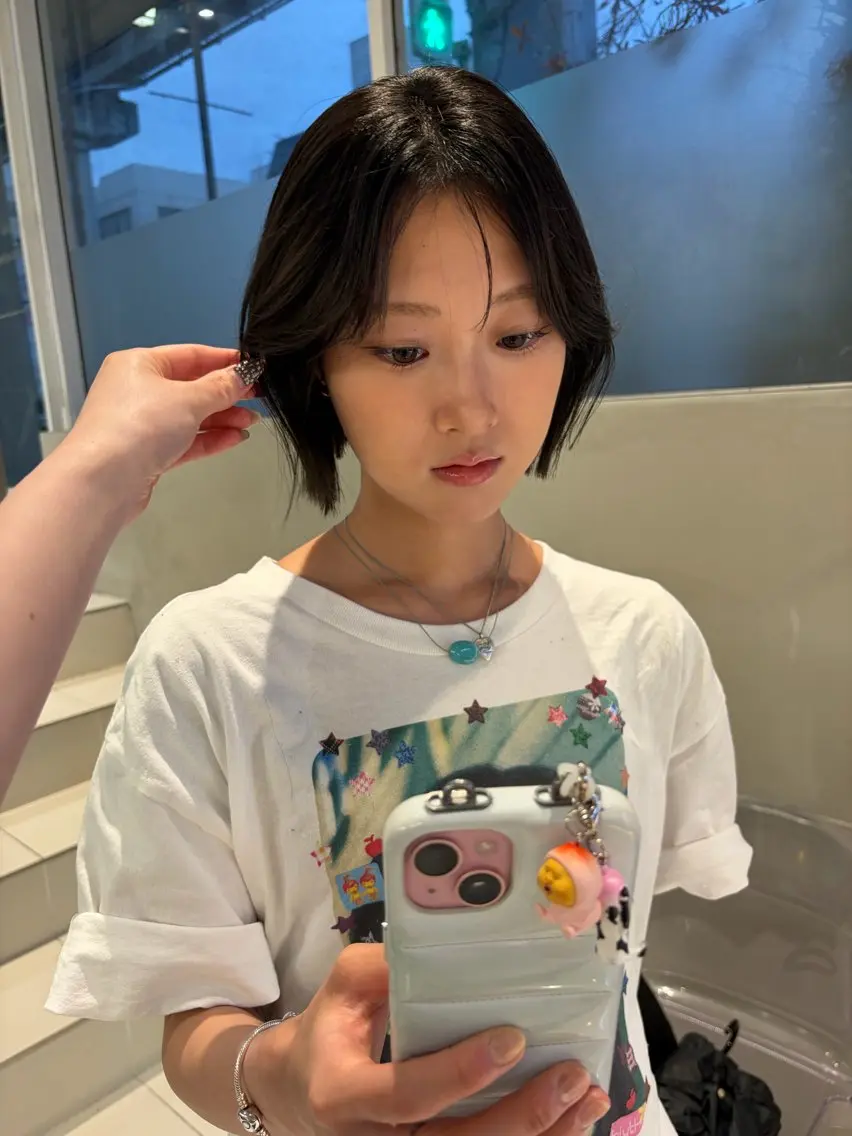 ショート カラー 透明感カラー 韓国風ヘア カット ヘアカラー トリートメント 透明感カラー/set /hana🛼🪽‪のヘアスタイル