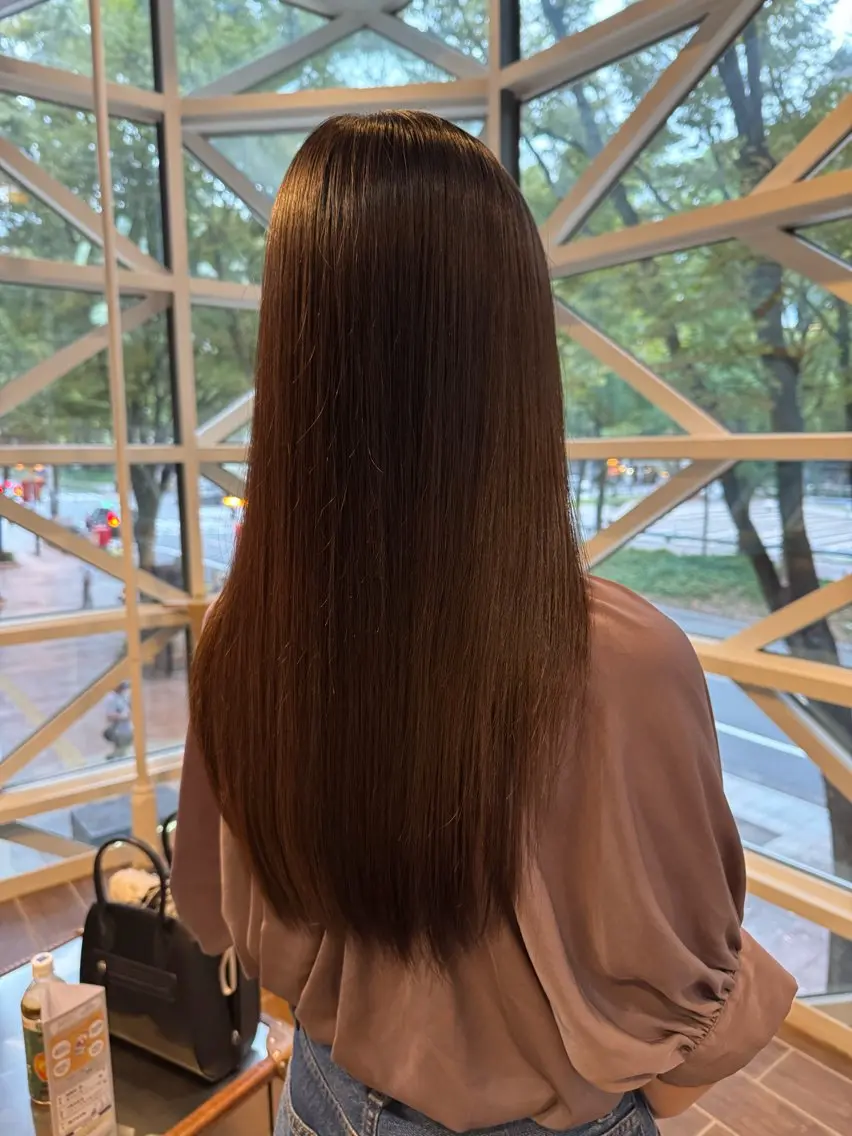 ロング パーマ 縮毛矯正 村上 輝のヘアスタイル