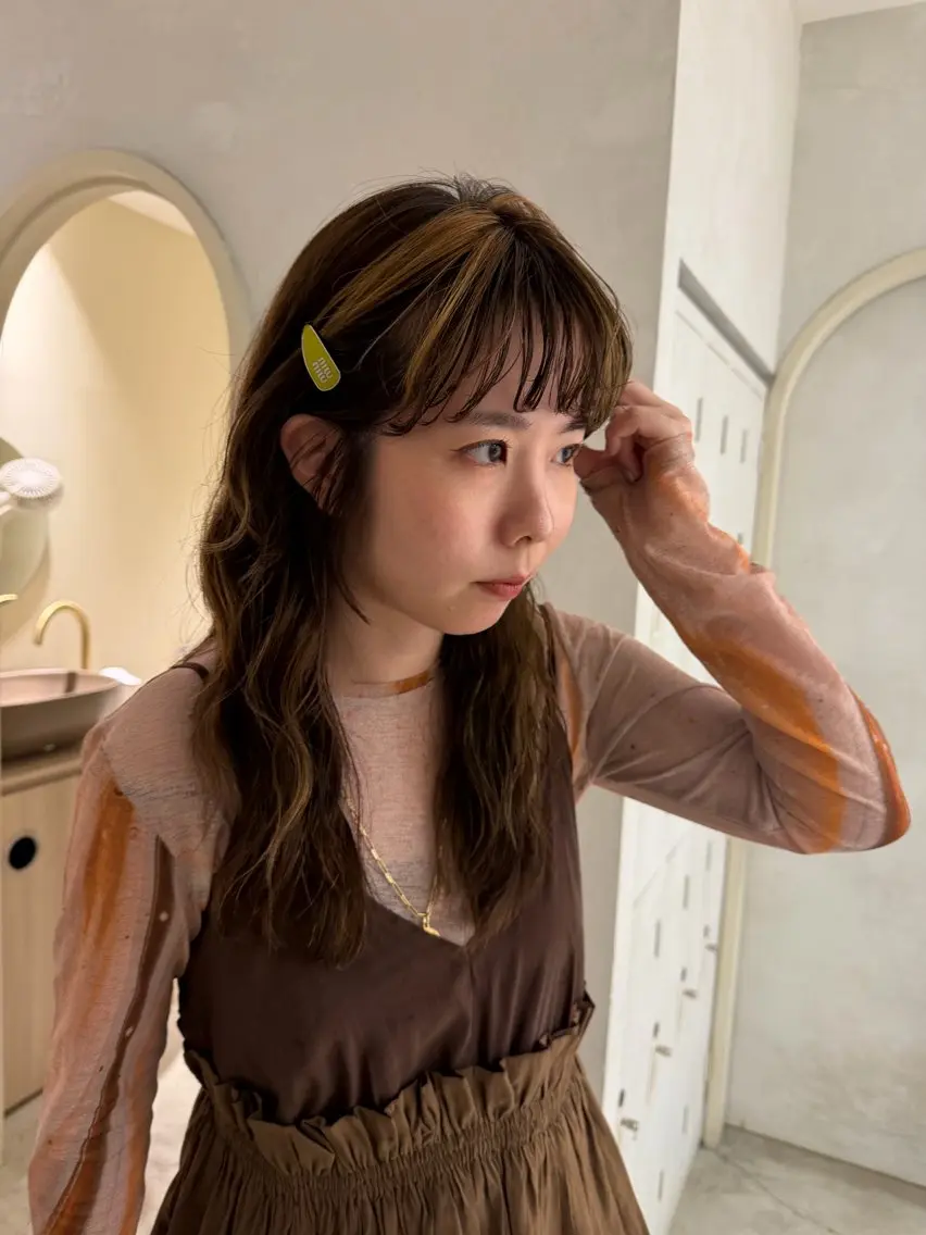 ロング カラー カット ヘアカラー 桑本 さと子のヘアスタイル