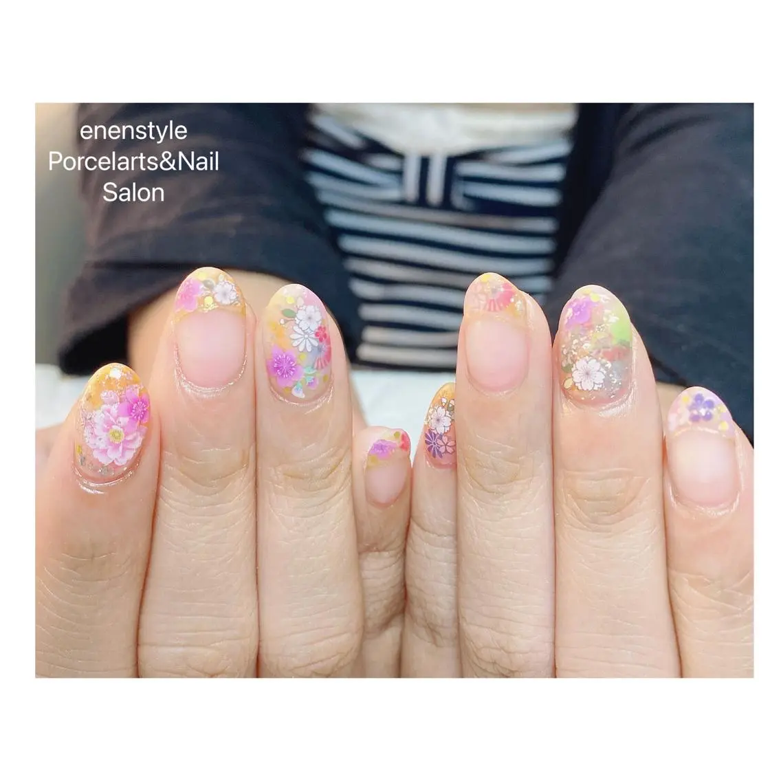 ミディアム ネイル ハンドネイル 🐾enen style 🐾のネイルデザイン