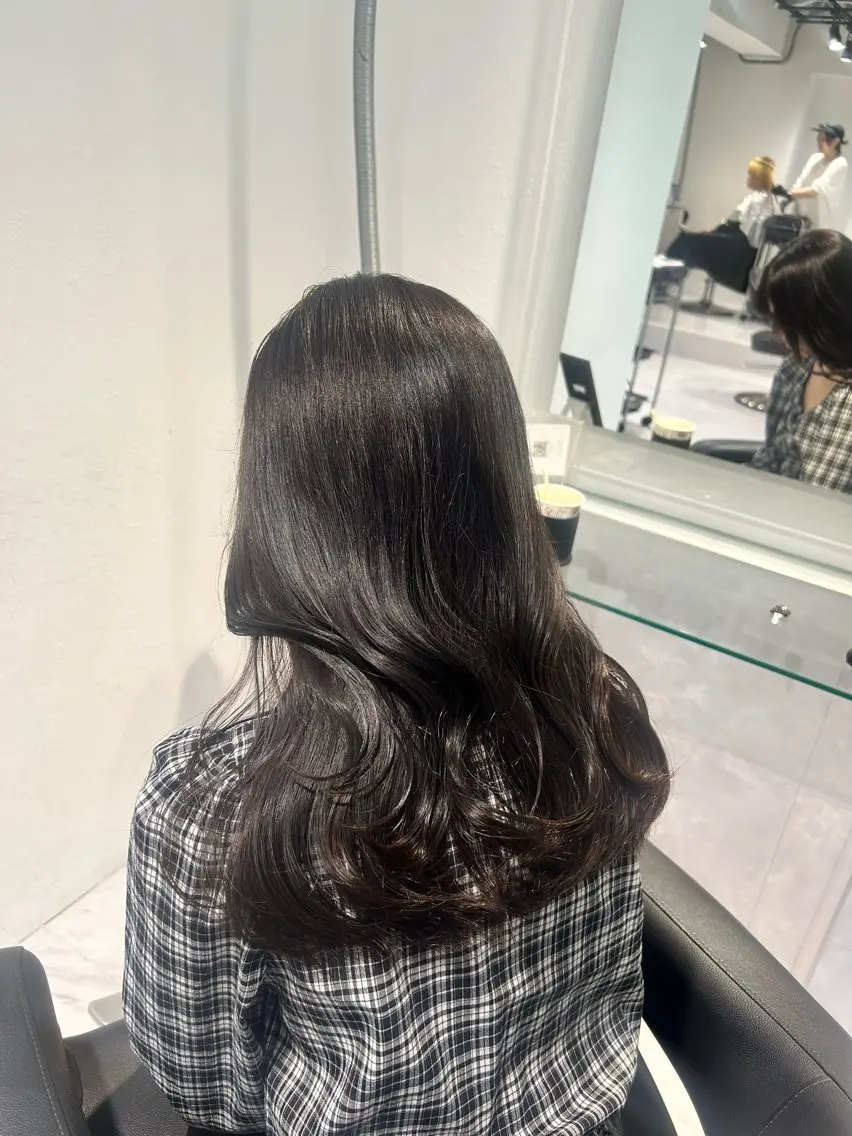 ロング カラー ヘアカラー トリートメント 表参道/透明感カラー /暗髪/ジュキヤのヘアスタイル
