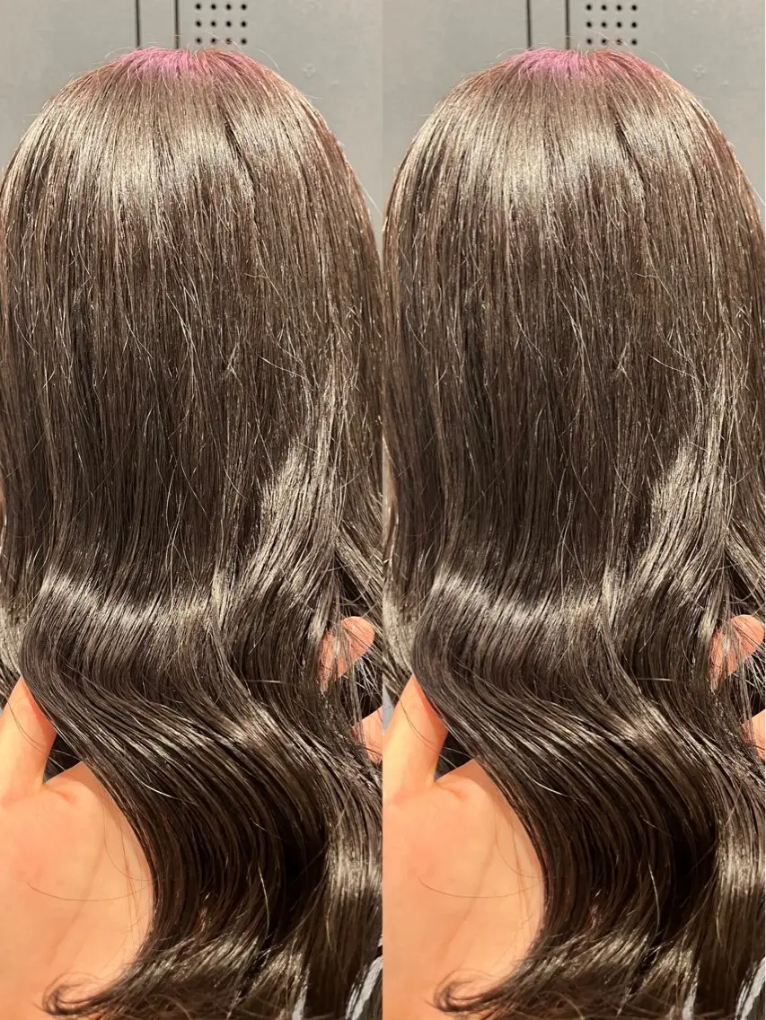 ミディアム カラー 透明感カラー グレージュ ブリーチなし ダブルカラー/ゆなのヘアスタイル