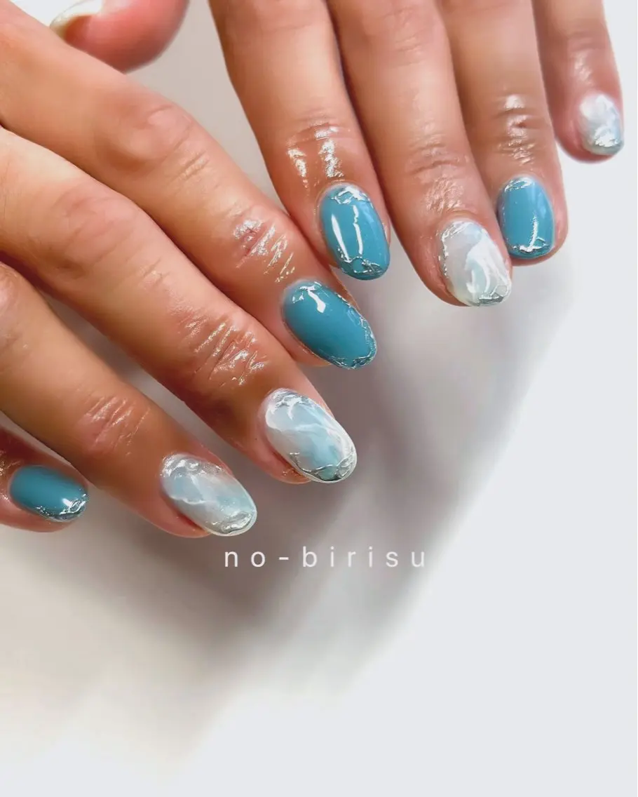 ネイル ニュアンスネイル 夏ネイル ハンドネイル no-birisu nailのネイルデザイン