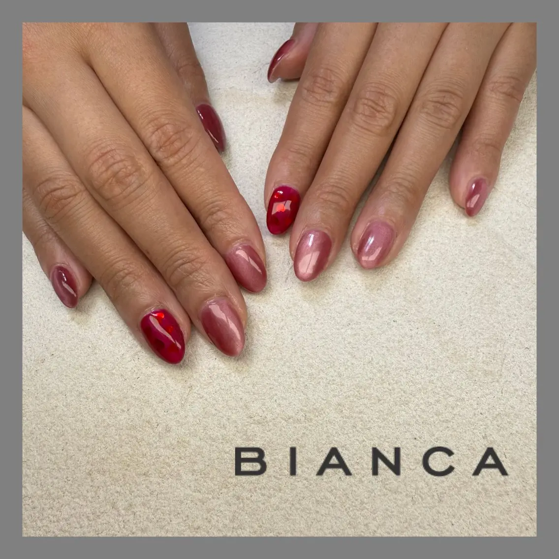 ネイル ハート マグネットネイル ハンドネイル Bianca TORII🌞のネイルデザイン