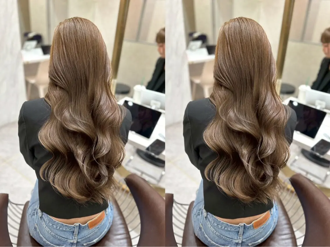 ロング カラー 髪質改善 レイヤーカット 縮毛矯正 【博多髪質改善】 吉村 清志のヘアスタイル