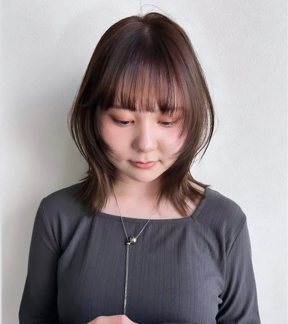 ミディアム カラー ボブレイヤー ボブ 伸ばしかけ レイヤーカット risako🇰🇷 韓国ヘア/レイヤーのヘアスタイル