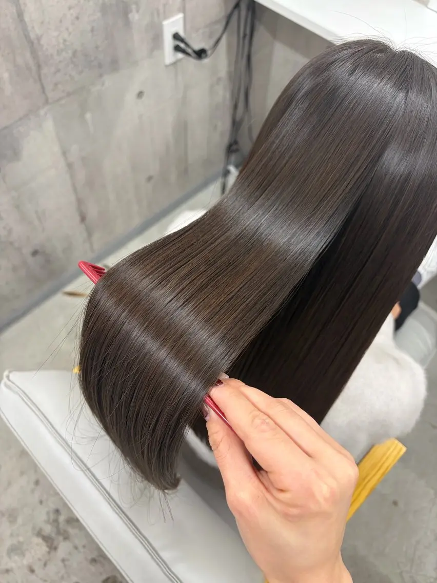 ロング カット 縮毛矯正 トリートメント ageless/ nana/髪質改善のヘアスタイル